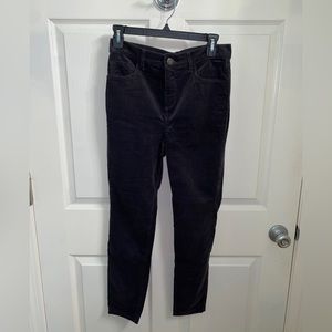 High Waisted Skinny Gray Corduroy Pants